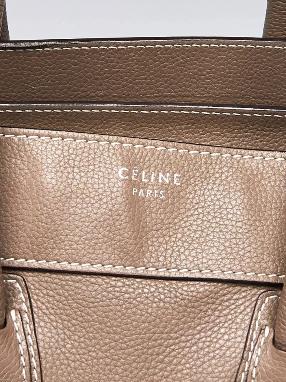 Celine Souris Drummed Calfskin Leather Mini Luggage Tote Bag - Picture 8 of 12